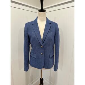 J.Crew Wool Blend Blazer in Blue Herringbone
